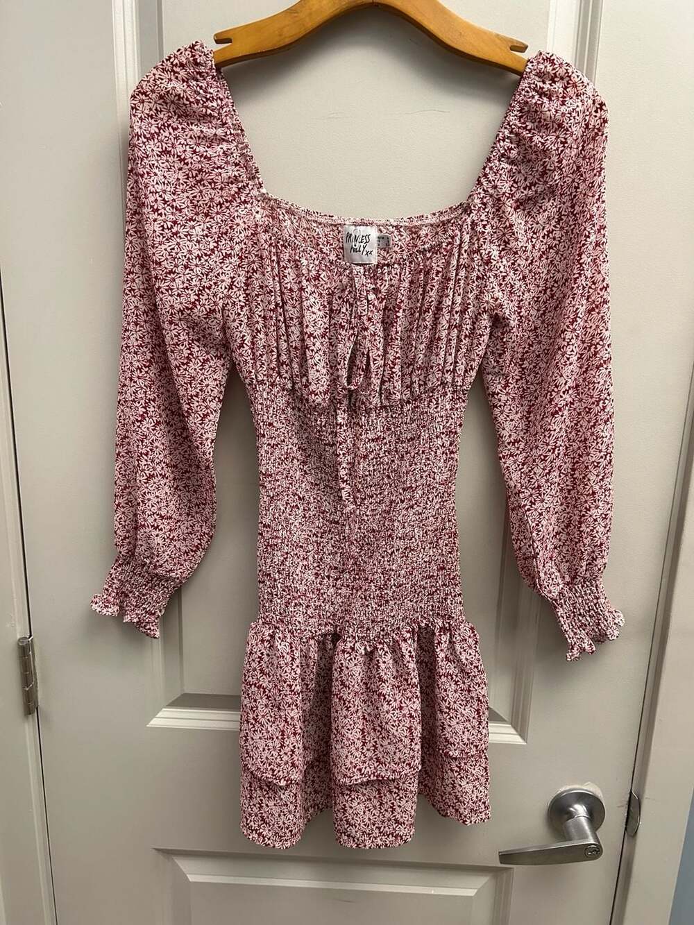 Princess Polly Carrillo Mini Dress Size US 0 Red Floral
